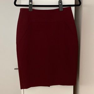 Maroon pencil skirt